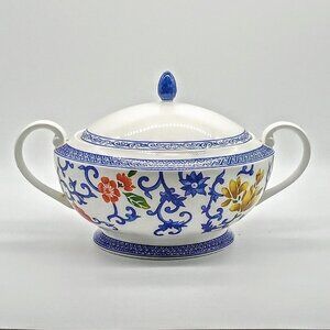 Ralph Lauren Mandarin Blue Round Ceramic Covered Casserole Vegetable Dish